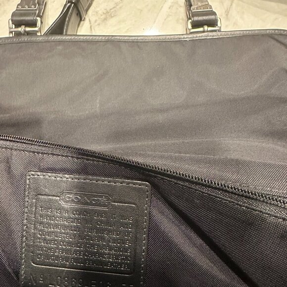 COACH Briefcase Black Leather Double Buckle Shoulder Strap Messenger Vintage - Picture 4 of 10